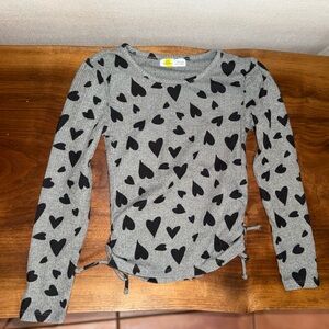 Epic Threads Gray Long Sleeve with Black Hearts